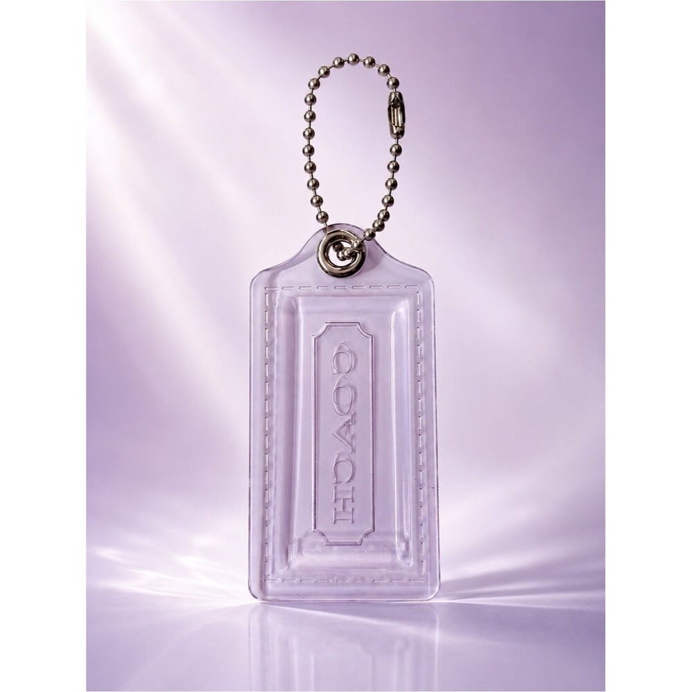 Coach Translucent Lavender Hangtag Keychain Bag Charm Y2K Logo Tag 3.5” Cute